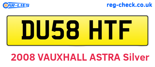 DU58HTF are the vehicle registration plates.