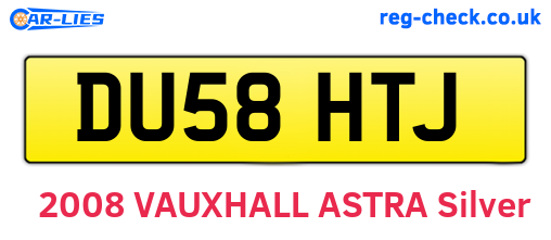DU58HTJ are the vehicle registration plates.