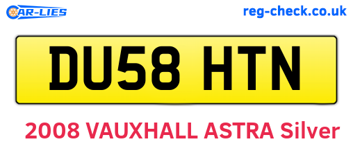 DU58HTN are the vehicle registration plates.