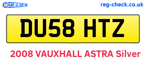 DU58HTZ are the vehicle registration plates.