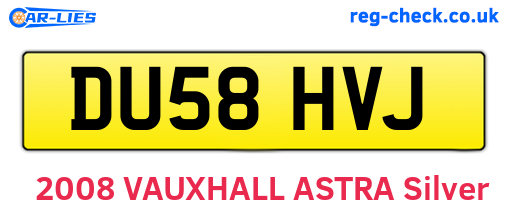 DU58HVJ are the vehicle registration plates.