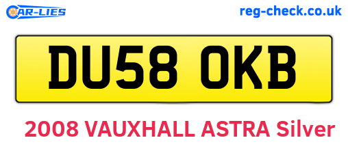 DU58OKB are the vehicle registration plates.