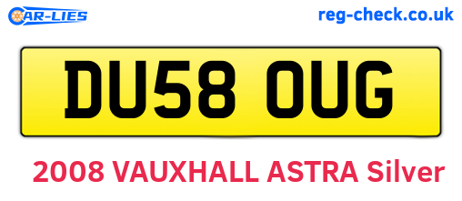 DU58OUG are the vehicle registration plates.