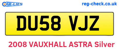 DU58VJZ are the vehicle registration plates.