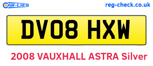 DV08HXW are the vehicle registration plates.