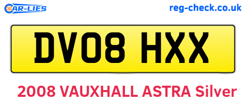 DV08HXX are the vehicle registration plates.