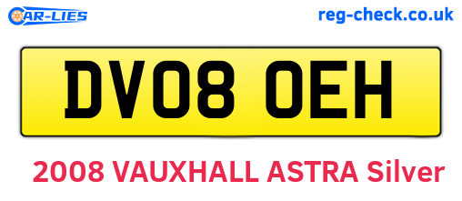 DV08OEH are the vehicle registration plates.