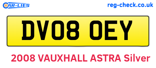 DV08OEY are the vehicle registration plates.