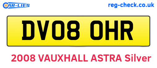 DV08OHR are the vehicle registration plates.