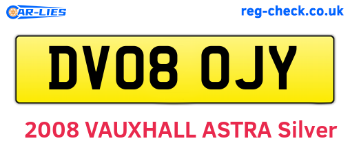 DV08OJY are the vehicle registration plates.