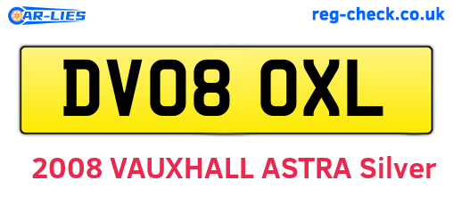 DV08OXL are the vehicle registration plates.