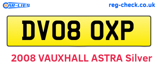 DV08OXP are the vehicle registration plates.