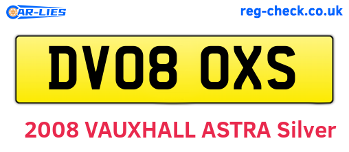 DV08OXS are the vehicle registration plates.
