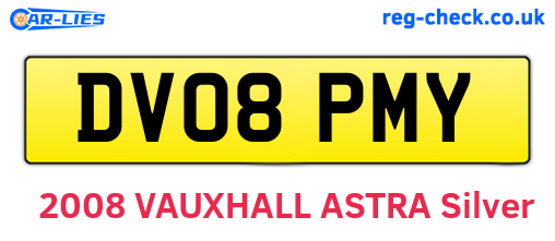 DV08PMY are the vehicle registration plates.