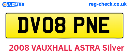 DV08PNE are the vehicle registration plates.
