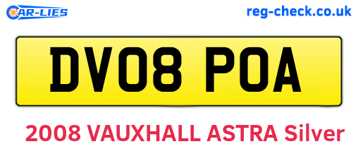 DV08POA are the vehicle registration plates.
