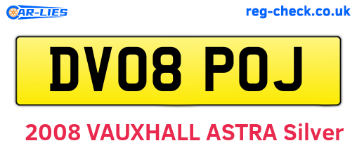 DV08POJ are the vehicle registration plates.