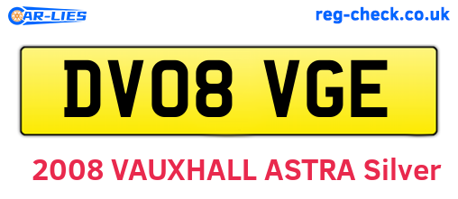 DV08VGE are the vehicle registration plates.