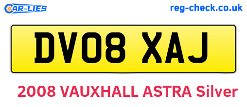 DV08XAJ are the vehicle registration plates.