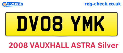 DV08YMK are the vehicle registration plates.