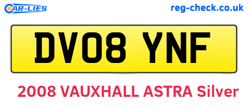 DV08YNF are the vehicle registration plates.