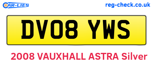 DV08YWS are the vehicle registration plates.