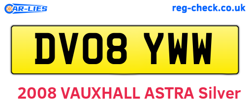 DV08YWW are the vehicle registration plates.