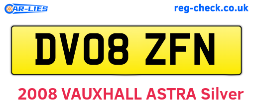 DV08ZFN are the vehicle registration plates.