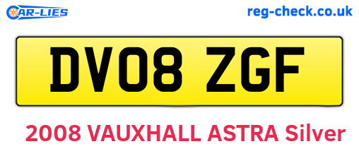 DV08ZGF are the vehicle registration plates.