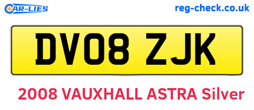 DV08ZJK are the vehicle registration plates.