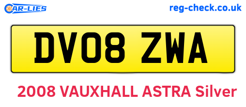 DV08ZWA are the vehicle registration plates.