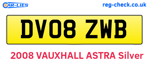 DV08ZWB are the vehicle registration plates.