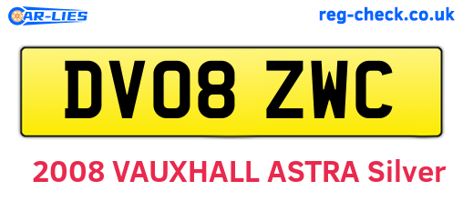 DV08ZWC are the vehicle registration plates.
