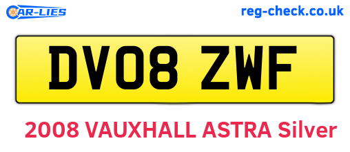 DV08ZWF are the vehicle registration plates.