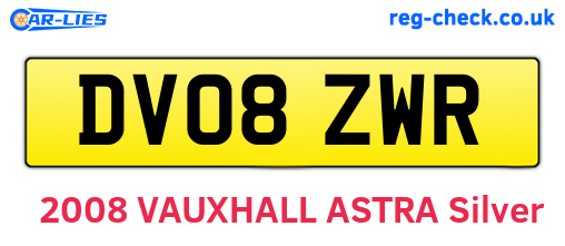 DV08ZWR are the vehicle registration plates.