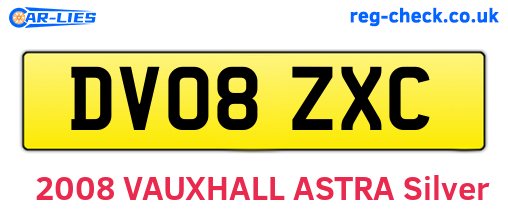 DV08ZXC are the vehicle registration plates.