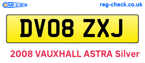 DV08ZXJ are the vehicle registration plates.