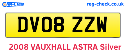 DV08ZZW are the vehicle registration plates.