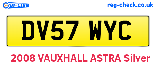 DV57WYC are the vehicle registration plates.