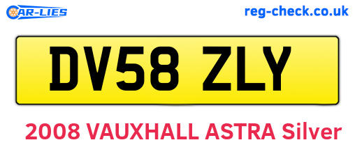 DV58ZLY are the vehicle registration plates.