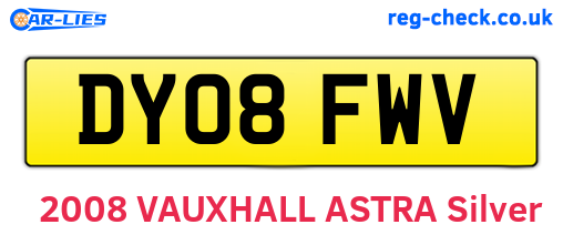 DY08FWV are the vehicle registration plates.