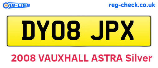 DY08JPX are the vehicle registration plates.