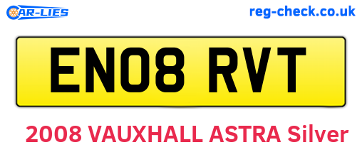 EN08RVT are the vehicle registration plates.