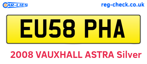 EU58PHA are the vehicle registration plates.