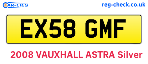 EX58GMF are the vehicle registration plates.