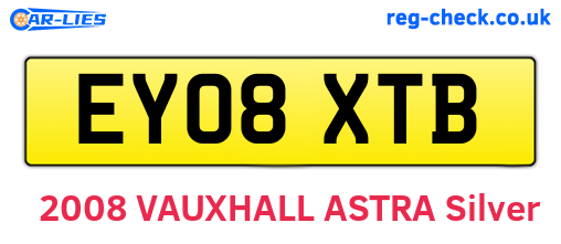 EY08XTB are the vehicle registration plates.