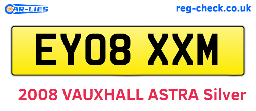 EY08XXM are the vehicle registration plates.