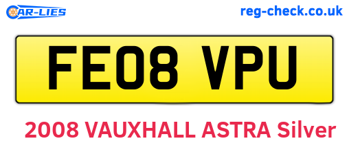 FE08VPU are the vehicle registration plates.