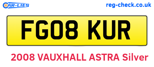 FG08KUR are the vehicle registration plates.