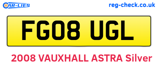 FG08UGL are the vehicle registration plates.